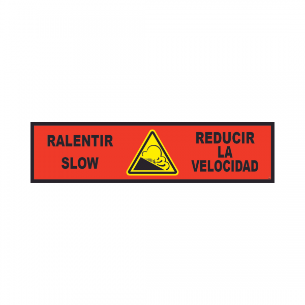 Banderole horizontale 2000X500 "RALENTIR" Avalanche FR-EN-ES  # MONTEE BANH006-M